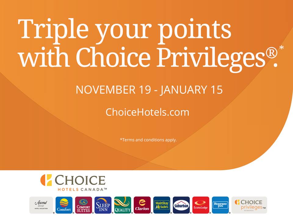 'tis the season to earn triple points. 
<a href="/ChoiceHotels/">Choice Hotels</a> #ChoicePrivileges #TeamSuburbanEstevan