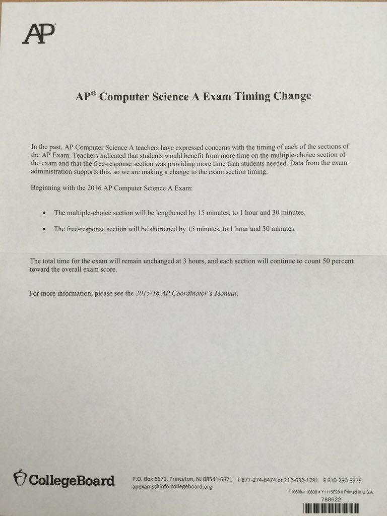 CarpBronchos's tweet image. Important info for #APComputerScienceA exam (for those Dragons taking it)... 🐲