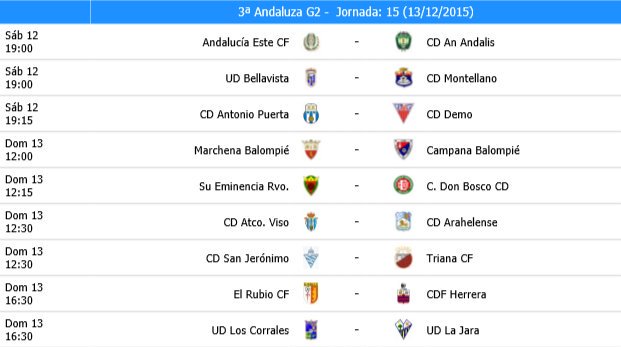 <a href="/cdsjeronimo/">C.D. San Jerónimo</a> - <a href="/TrianaClubDeFtb/">Triana C.F.</a> Senior. Domingo 13 a las 12:30. tinyurl.com/pljul3z