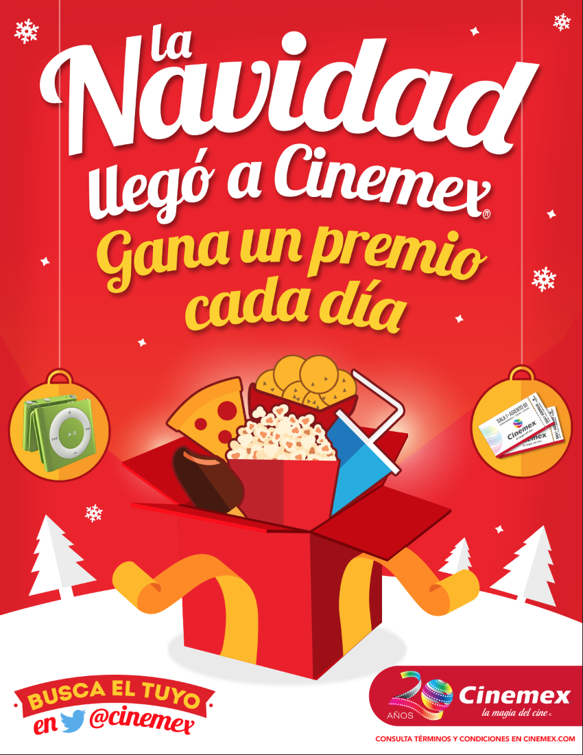 Cinemex's tweet photo. Llegó la hora de liberar el #RegaloNavideñoCinemex del día de hoy con 200 RT.

Pista: Viernes de romper la dieta. https://t.co/LaXaWCK1Bv