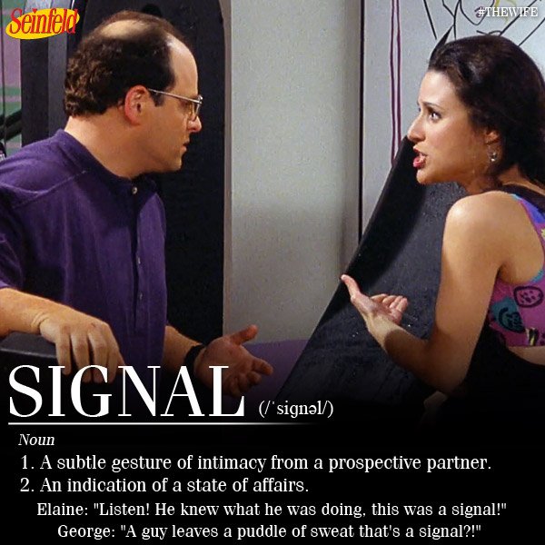 "A guy leaves a puddle of sweat that's a signal?!" #Seinfeld #ElaineBenes https://t.co/wvfUmSAWy0