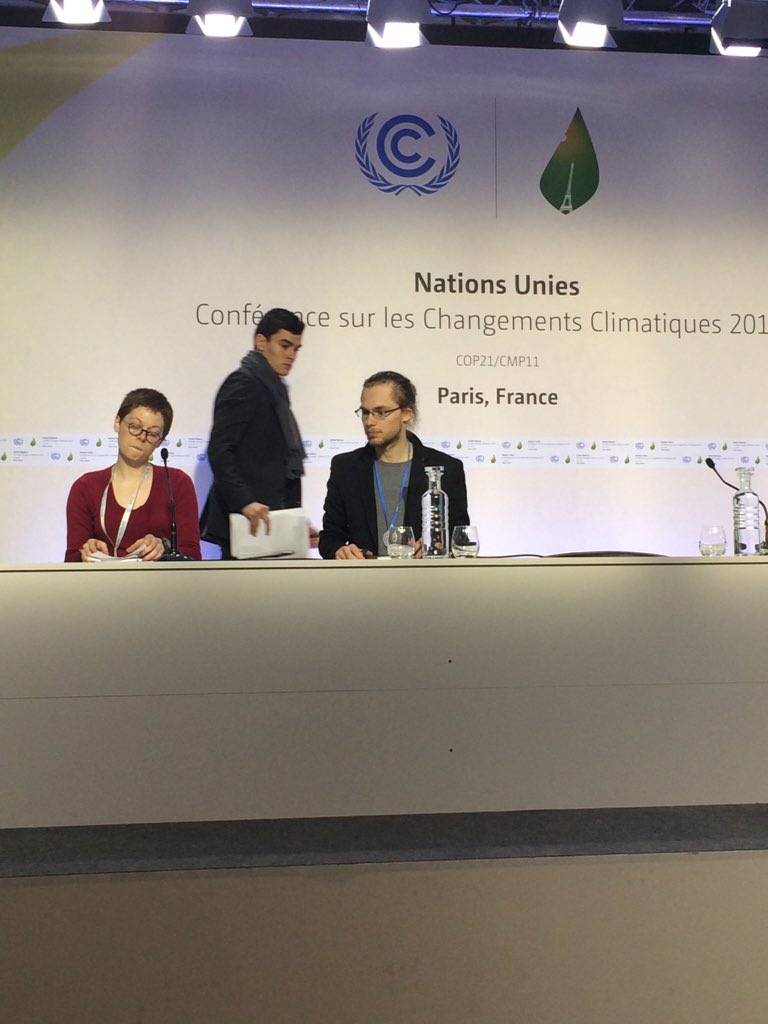 YOUNGO press conference is about to start and we have <a href="/greenanton/">Anton Jaekel</a> from <a href="/FYEG/">Young European Greens</a> on the panel! #itsourfuckingfuture