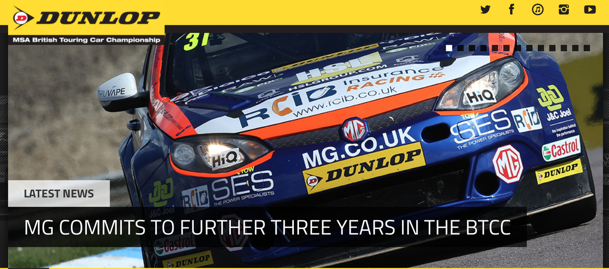 BREAKING NEWS: MG COMMITS TO FURTHER THREE YEARS IN THE BTCC

See btcc.net for full story...