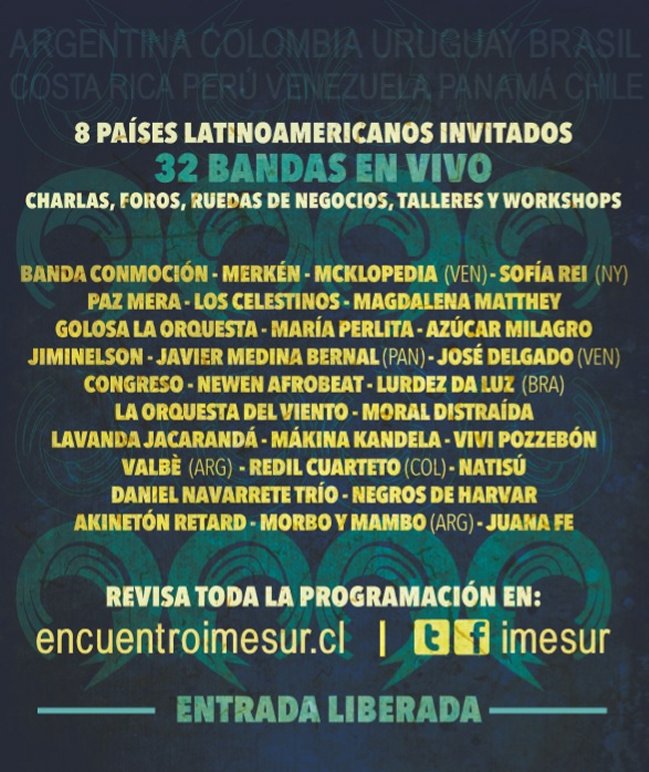 Viamusik's tweet photo. Este fin de semana se desarrollará el Imesur 2015.La comuna d #Providencia albergará durante el 11, 12 y 13 https://t.co/IlIjM0GmEq