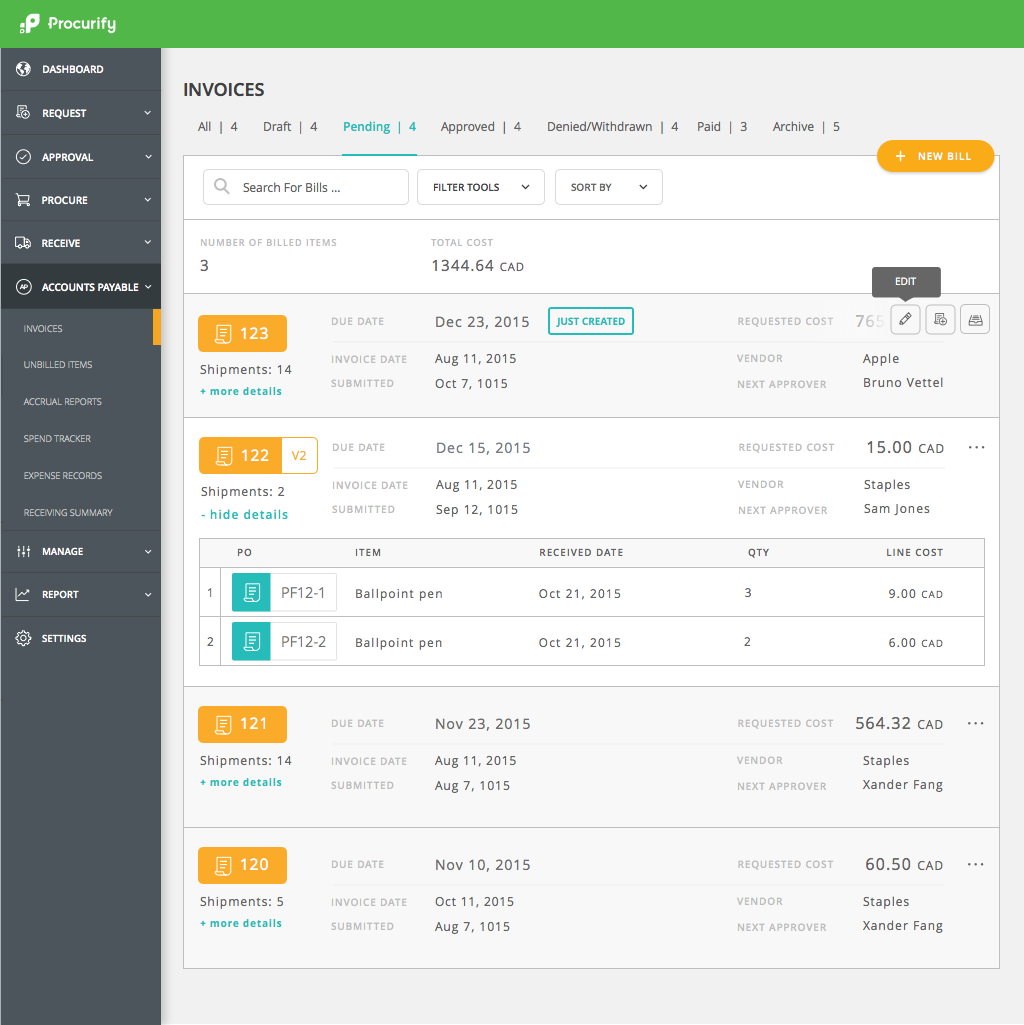 Procurify's tweet photo. Manage each #invoice status easily with #ProcurifyAP #AccountsPayable #accounting #finance https://t.co/VUvt63PUAG