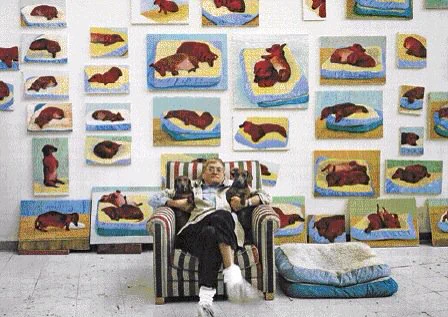 David Hockneyはプールの作品が有名だけど、自分の愛犬の作品だけを載せた画集出すくらい犬好きなところが最高(私がこの世で1番好きな画集)、名前はStanleyとBoodgie 