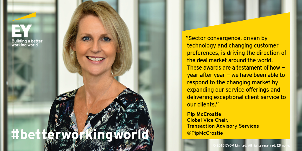 EY_Italy's tweet photo. #MergerAwards15 are testament of how we've been able to respond to the changing market @PipMcCrostie @EY_TAS https://t.co/bBuz81GCOo
