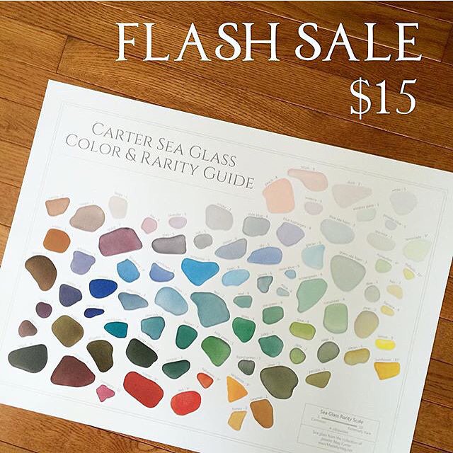 MadeByMegCarter's tweet photo. Last #FLASHSALE of the year!  Carter Sea Glass Color &amp; Rarity Guide. $15 w/Free USA Shipping https://t.co/ETAhmJBo0w https://t.co/bWgSvanooL