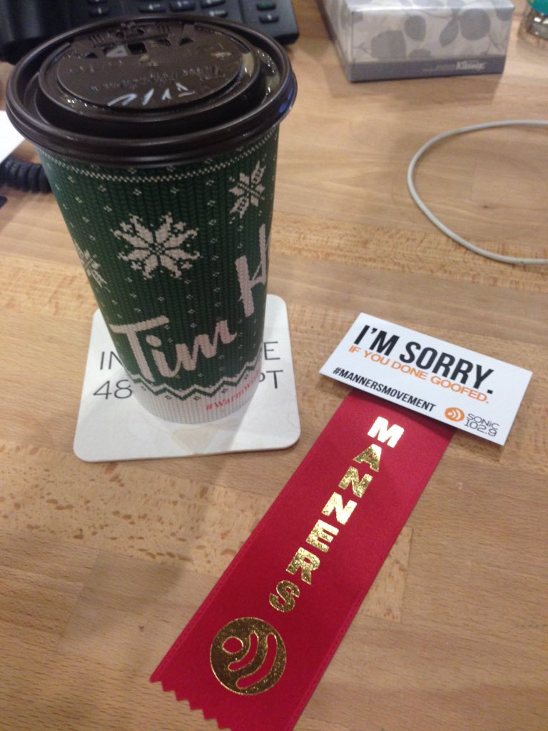 Thanks to my mom who taught me to always say please &amp; thank you &amp; to <a href="/sonic1029/">SONiC 102.9</a> for making my morning! #MannersDay