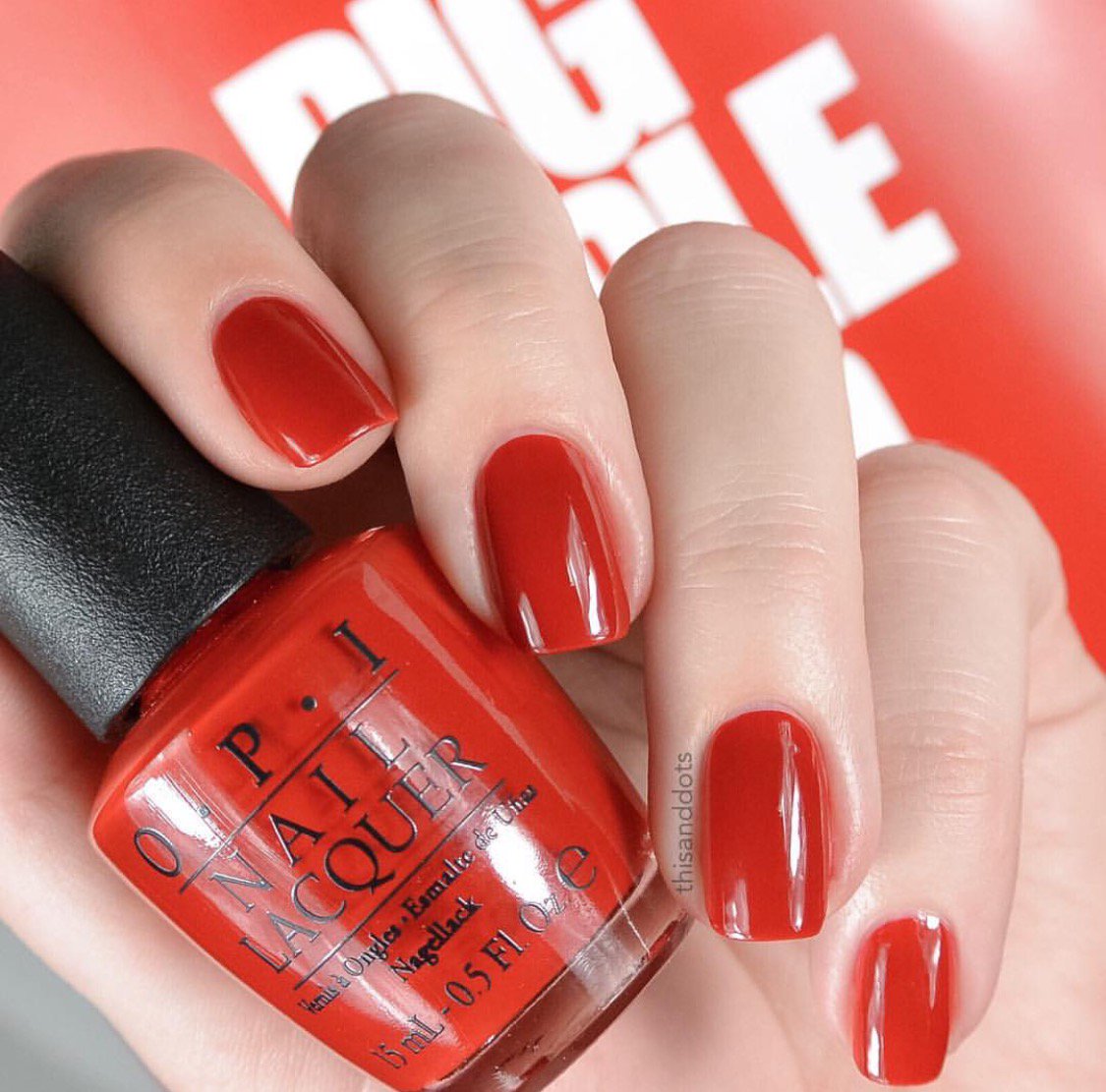 A classic red is always in style. What is your favorite OPI classic shade? @thisanddots is wearing #BigAppleRed