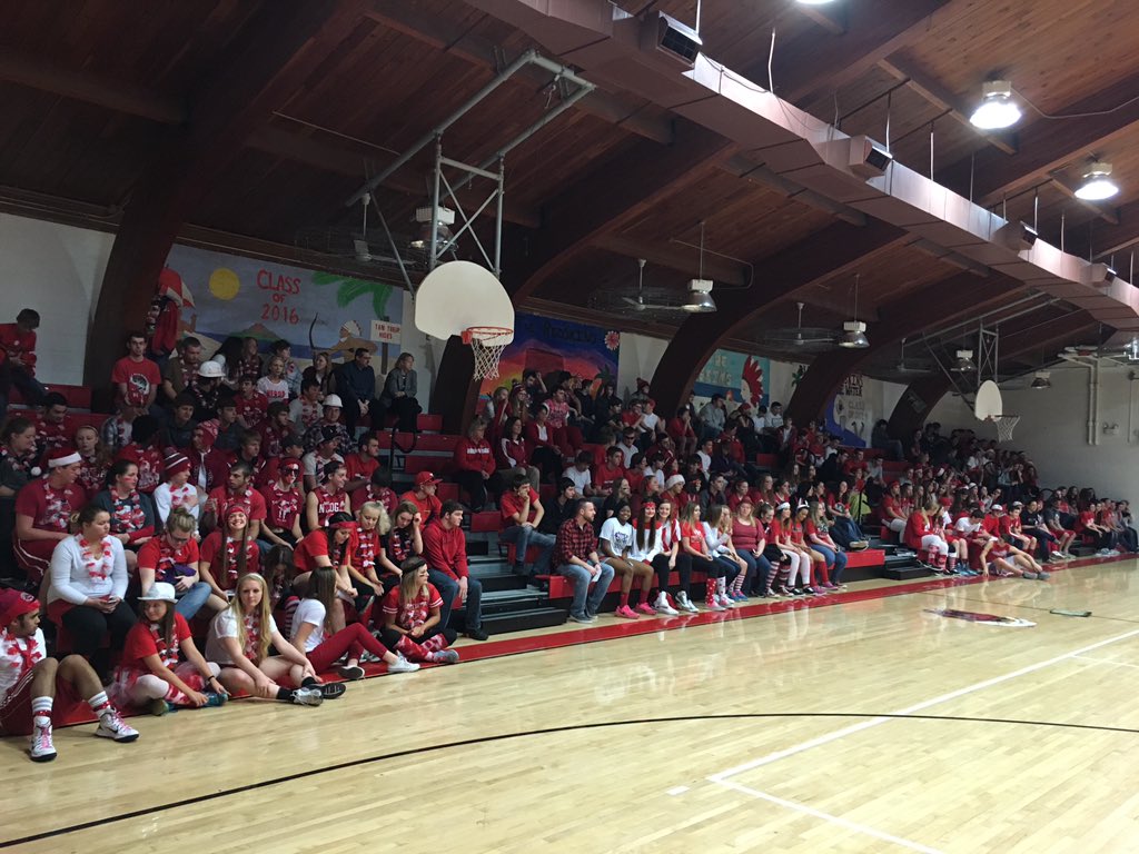 Final day of class competitions for homecoming week. Great to see a "sea of red!"