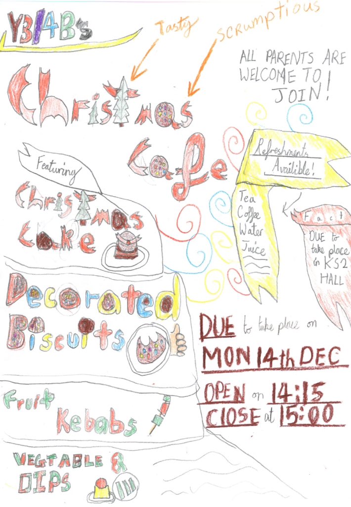 brynmillmissb's tweet photo. Yr3/4B&amp;R Christmas Cafe on Mon 14th Dec @2:15 to 3:00 in KS2 hall. Parents from both classes welcome #GlobalGourmet https://t.co/XYkXL29heQ