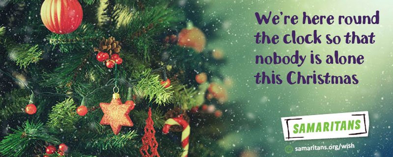 Our volunteers are here to listen all day, every day, even Christmas day. Help us be there: samaritans.org/wish