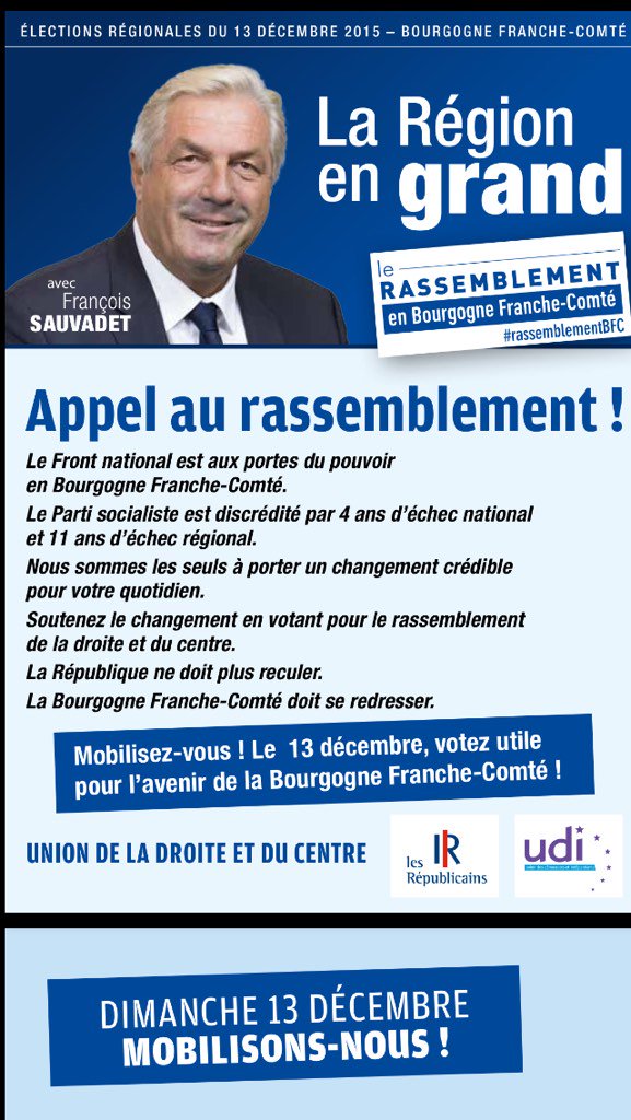 Sauvadet's tweet photo. Ras-le-bol de 4 ans de @fhollande et de 11ans d'échec socialiste en #BFC? Dimanche, un seul vote possible ! https://t.co/4QEwaKgVkv