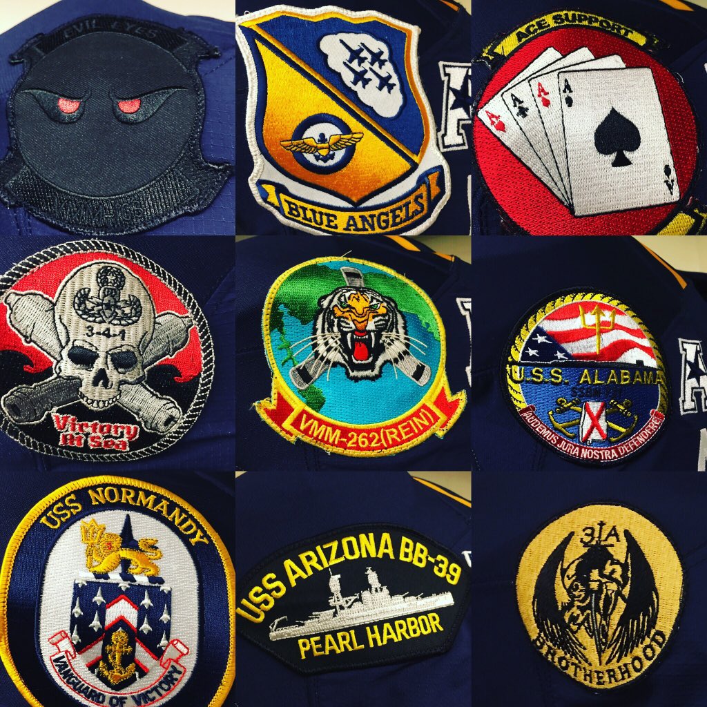 CollegeGameDay's tweet photo. Navy players will wear patches repping various groups in the @USNavy. https://t.co/beLuYcrLQU