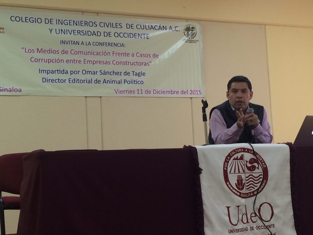 Agradezco mucho a <a href="/osdtagle/">Omar Sánchez dTagle</a> su presencia en <a href="/UdeOSinaloa/">U. De Occidente</a> para impartir conferencia sobre el papel de los medios.
