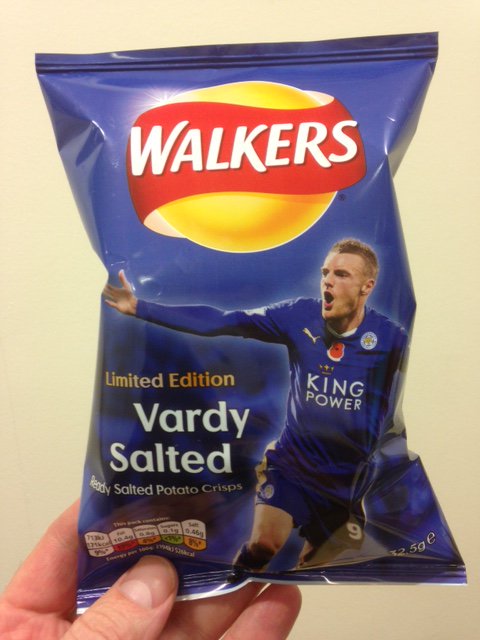 FootyAccums's tweet photo. Limited edition 'Vardy Salted' crisps by @walkers_crisps https://t.co/lhcpq9SkXf