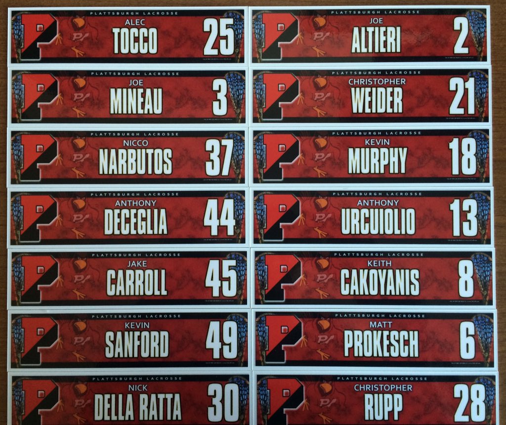 Plattsburgh_lax's tweet photo. The new name plates came in today #squad #🐟🐠🐬🐡 #PlattsLax https://t.co/JoSVEzzyyL