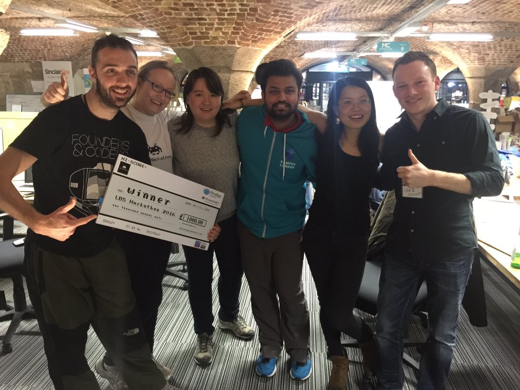 Sohil_is's tweet photo. @founderscoders Producing 3 more winners at the #lbshack2016 We are amazing. We love it! @RachBLondon https://t.co/9FssEhmyNp