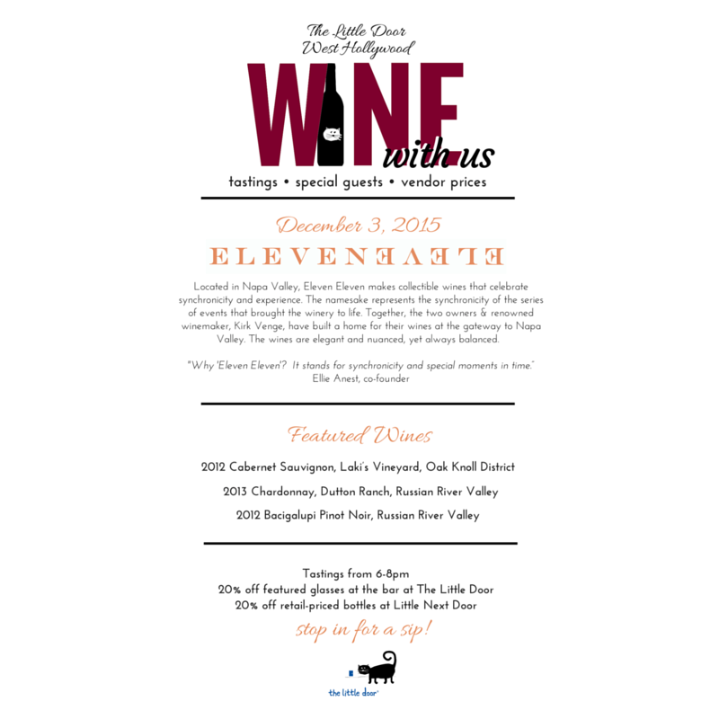 20% off featured glasses and bottles of <a href="/1111Wines/">ElevenEleven Wines</a>? Yes please! Stop in on Dec 3! #WineTasting #NapaValley #WineNot?
