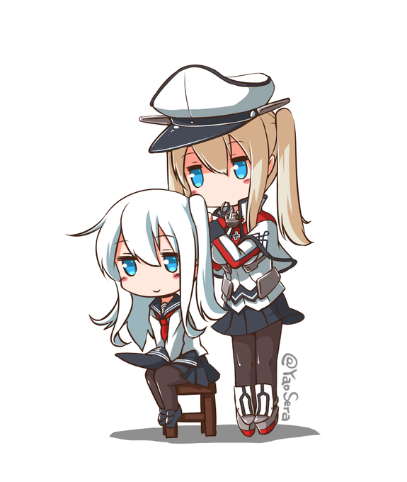 つぇっぺりんとひびき。 
なんか相性が良い二人、と思う。
https://t.co/1ZRKLxSOio
 #艦これ #艦隊これくしょん #響 #グラーフ・ツェッペリン 