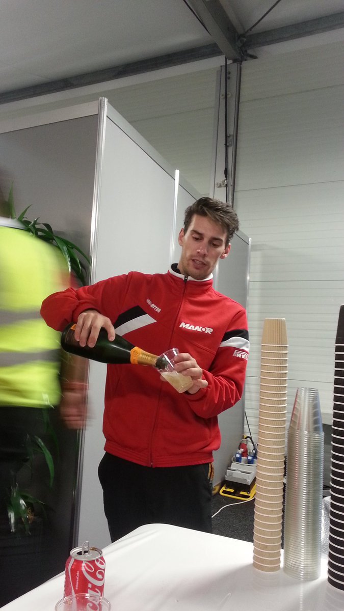 @ManorF1Team top award to Frederick for a service with a smile even to paddock invaders and for the best cup of tea.