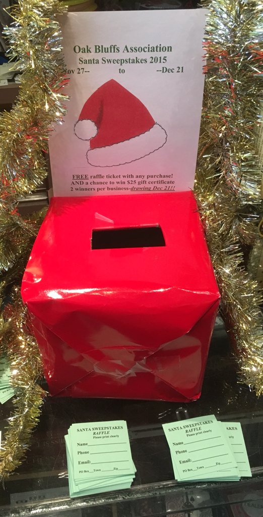 Shop &amp; win -Enter Santa Sweepstakes raffle for #LazyFrogMV $25 gift certificate #marthasvineyard #oakbluffs