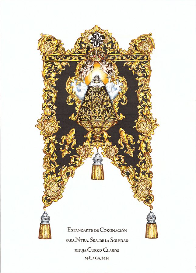 cofradiamena's tweet photo. Diseño del remate para el estandarte de coronación de la Virgen de la Soledad, obra de @Curro_Claros #CofradiasMLG https://t.co/qc3iN9Bq5T