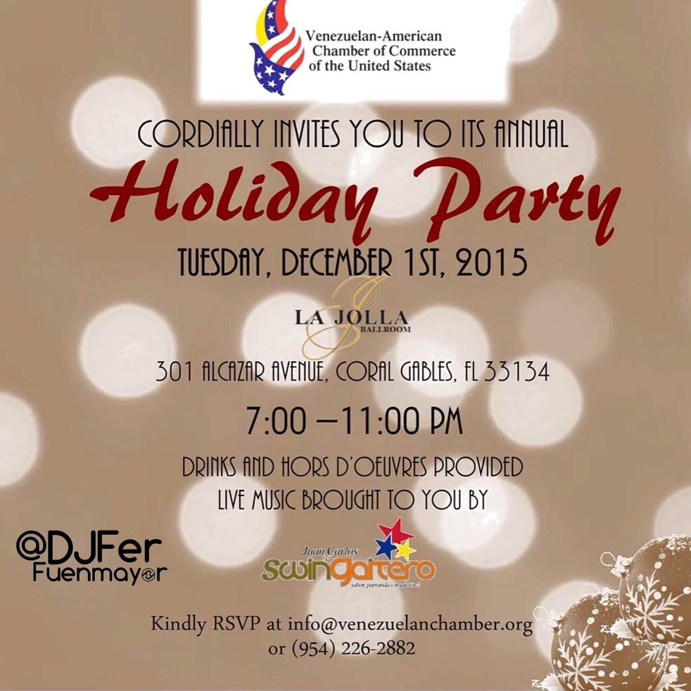 De nuevo juntos <a href="/jc_swingaitero/">SwinGaitero</a> &amp; @djferfuenmayor !!!
Los esperamos el martes en la fiesta de navidad de la <a href="/VaccUSA/">Venezuelan-American Chamber of Commerce</a>
