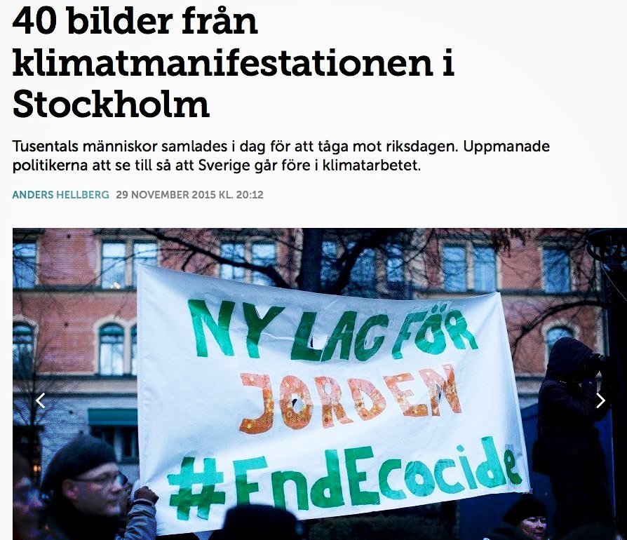 EndEcocideSWE's tweet photo. Here's 40 photos from the #climatmarch in #Sthlm #SWE. #endecocide #climatejustice #swgreen https://t.co/FyRFbkQksG https://t.co/ChQNdiCQwn