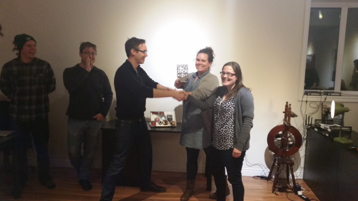 "Heavy Garbage Tinder" - lol - by @UITstartup students <a href="/RachaelMack/">Rachael Mack</a> <a href="/AllysonmWhite/">Allyson White</a> wins 2nd prize <a href="/MarcatoHackfest/">Marcato Hackathon</a>