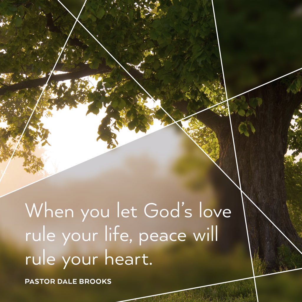 GFCFlorida's tweet photo. "When you let God's love rule your life, peace will rule your heart." – Pastor Dale Brooks #BecauseGodIs https://t.co/vYmMJbrsFO