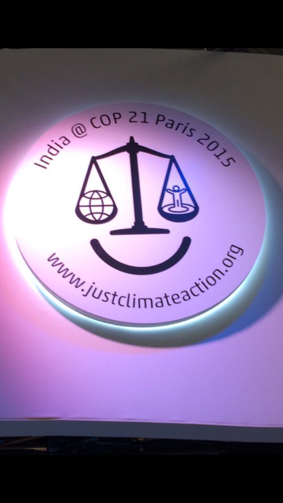 India's tag line at #COP21Paris <a href="/COP21/">COP21 - Paris 2015</a> -- seeking a balance - Climate Justice