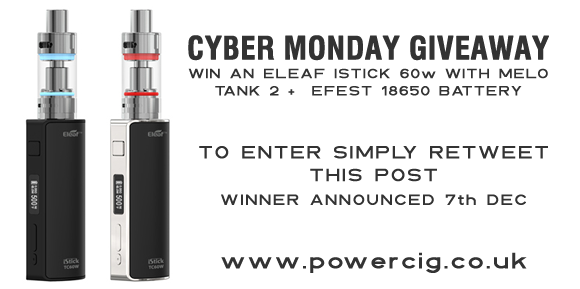 powercig's tweet photo. #CyberMonday #GiveAway WIN THE LATEST #ISTICK 60W - RETWEET THIS POST 4 YOUR CHANCE TO WIN - https://t.co/rLzda3CVIH https://t.co/p5Hhegta8V