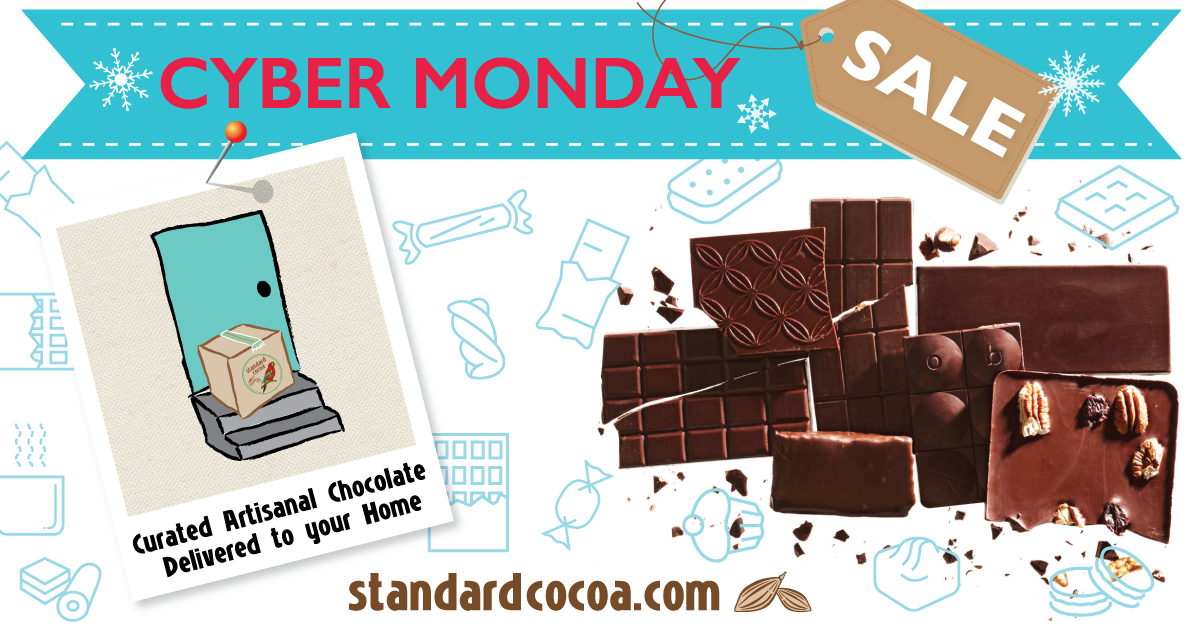standardcocoa's tweet photo. Cyber Monday is almost here! $5 off 1 month #chocolate boxes. 
Order now for family &amp; friends for the holidays. YUM! https://t.co/Je6nuk1803