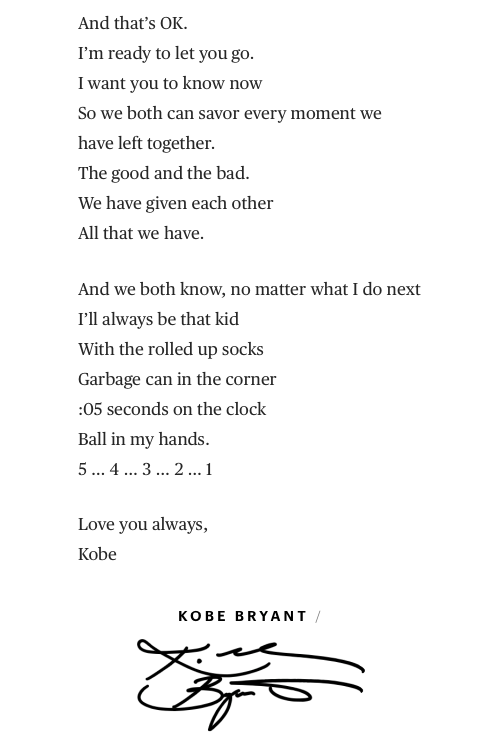 KOBE BRYANT IS HANGING IT UP AFTER THIS SEASON