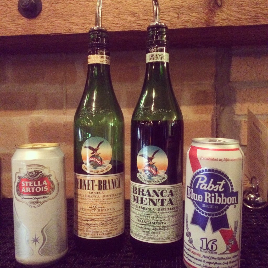 Sunday nights= $2 Fernet Branca, Branca Menta, PBR, and Stella Tallboys from 9-close. #mojohogtownbbq