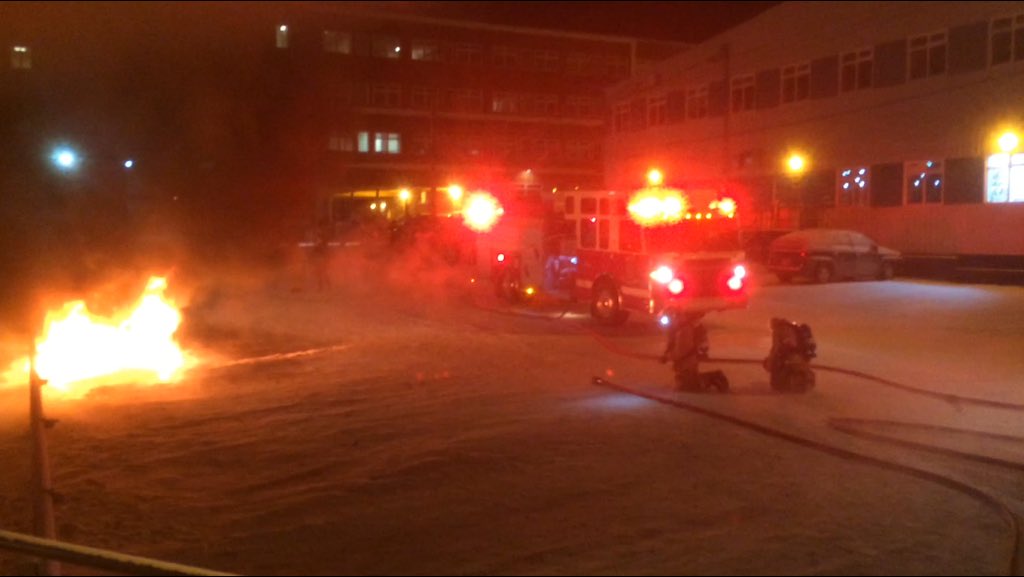 tundratrav_cbc's tweet photo. @CityofIqaluit Fire Department battling a blaze outside @CapitolSuite were a qaud caught fire. #cbcnorth https://t.co/03qpI7LrCz