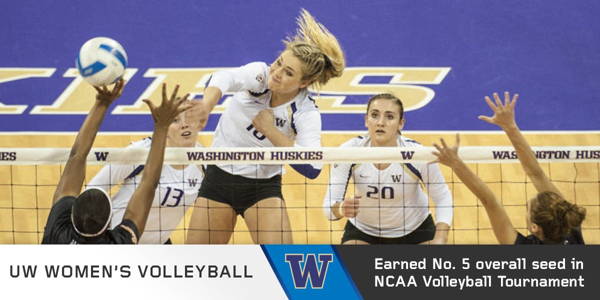 Pac12Network's tweet photo. .@UWVolleyball #SybeldonSmash-es its way to a No. 5 seed in the NCAA Vball Tournament! #BackThePac https://t.co/SOmbhWsqw4