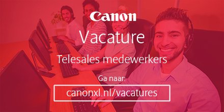 ImagecenterNL's tweet photo. Canon Zwolle zoekt #telesales medewerkers! | #vacature | #sales | #Zwolle | #Overijssel | https://t.co/KemzTGBlOR https://t.co/UQxHBICdFC