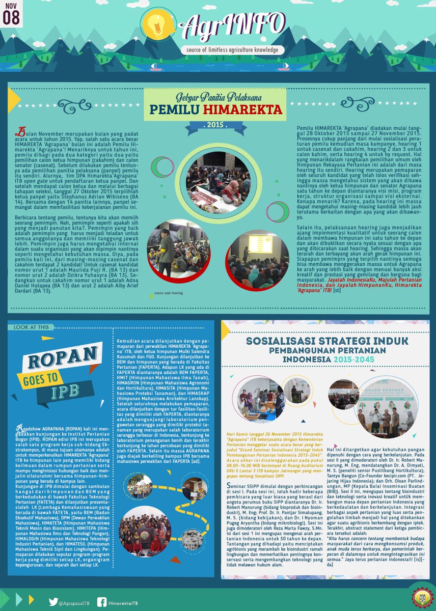 AgrapanaITB's tweet photo. AgrINFO Edisi 8 by Himarekta "Agrapana" ITB is revealed! Happy reading! :D @KM_ITB https://t.co/dY3CWpVMBY