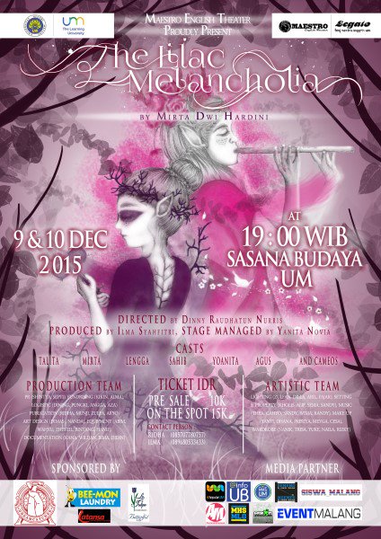 eventmalang's tweet photo. The Lilac Melancholia @MaestroET | Dec 9-10,2015 @ Sasana Budaya, UM | Ticket Presale 10k,OTS 15k | CP: @raaridha https://t.co/GnLCY1h15u