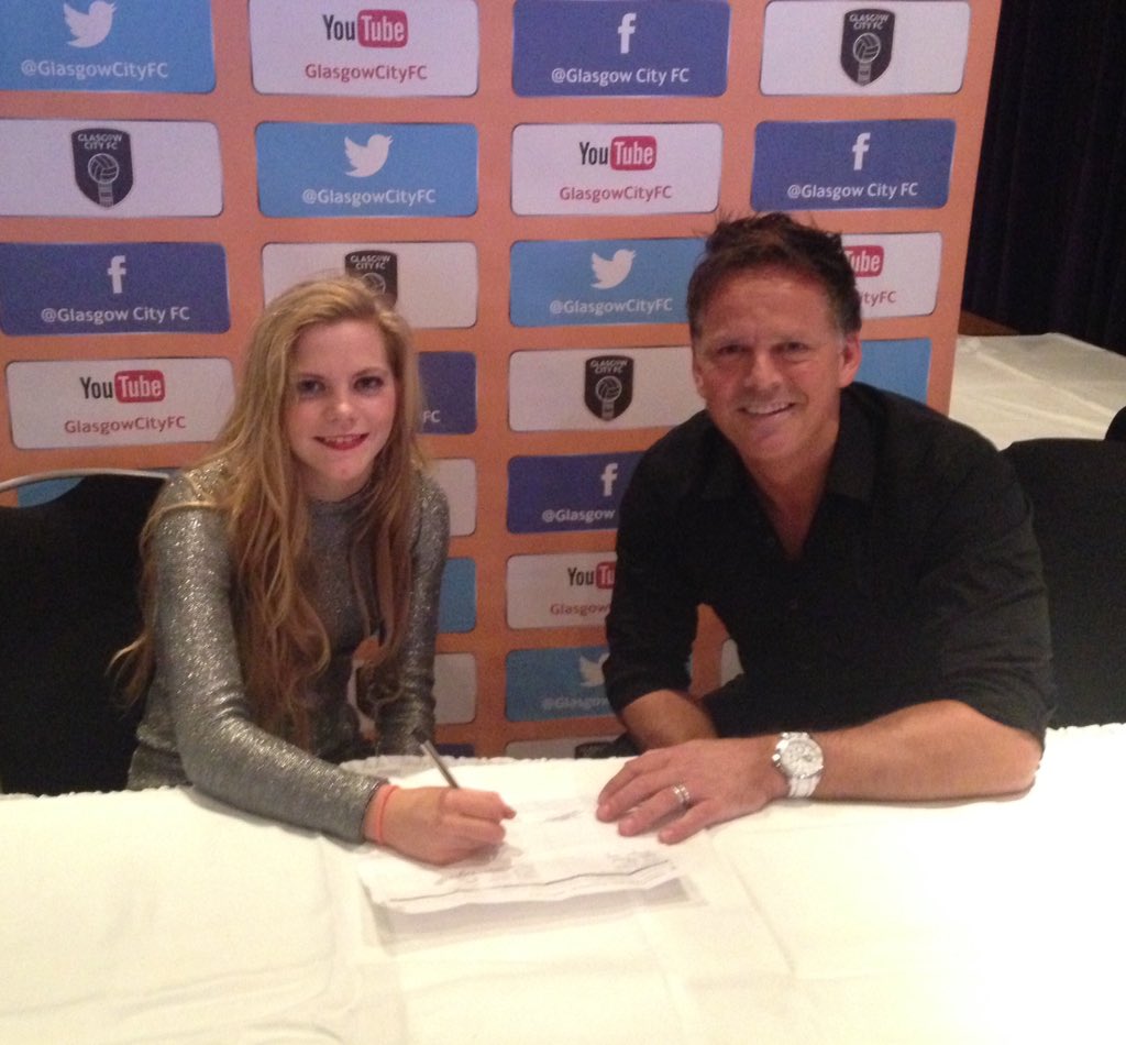 GlasgowCityFC's tweet photo. Huge congrats to @broganhayx who has signed for the first team. Made City debut at 12 years old. #academy  #pathway https://t.co/lRBYxw5eDY