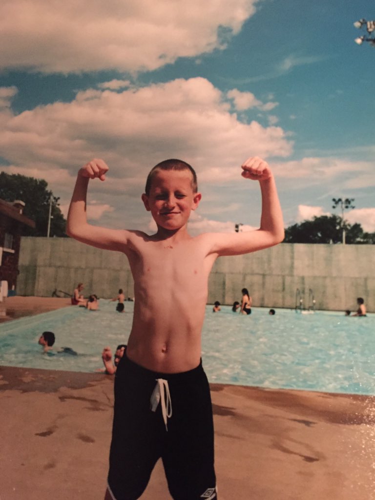 coachmackie's tweet photo. Stickboy then. Stickman now. Heavy dose of protein shakes required for @mackieastuart #stumac #HarryClassPool https://t.co/Eiqi6pn5L2