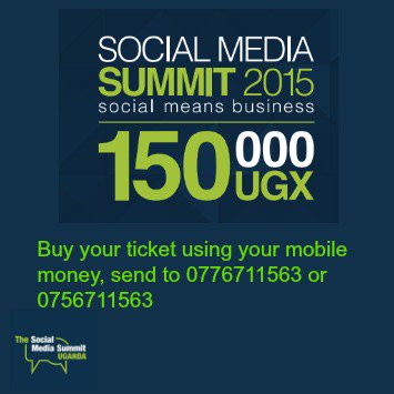 SMSummitUg's tweet photo. Good morning, in TWO days!!
The Summit is upon us!
#SMUG15 https://t.co/6YJIkpMf7R