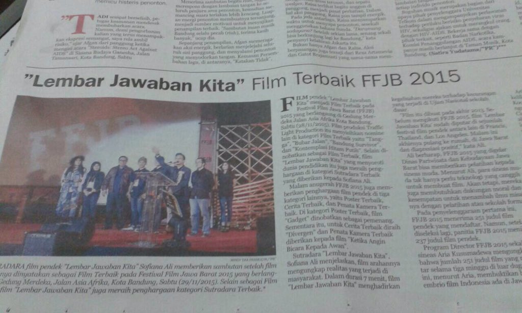TLPstudio's tweet photo. Semakin termotivasi untuk membuat karya-karya baru , thankyou again @FestFilmJabar ☺️ https://t.co/WlEuXLwA6Q