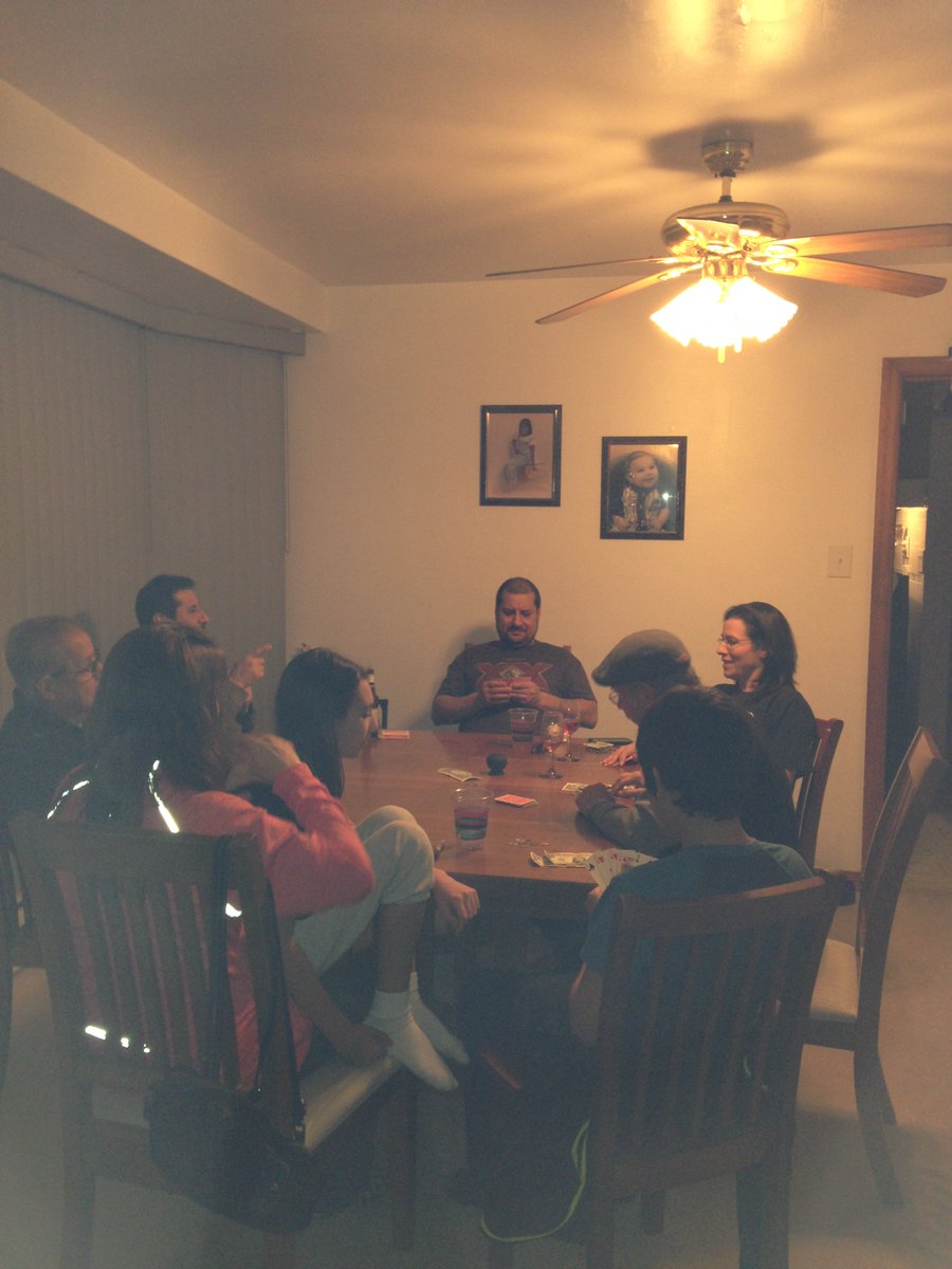 ResaSresa's tweet photo. Playing cards with my cousins and uncles after a delicious turkey. #ICHSGSPbio7 https://t.co/1hj5C29F4L