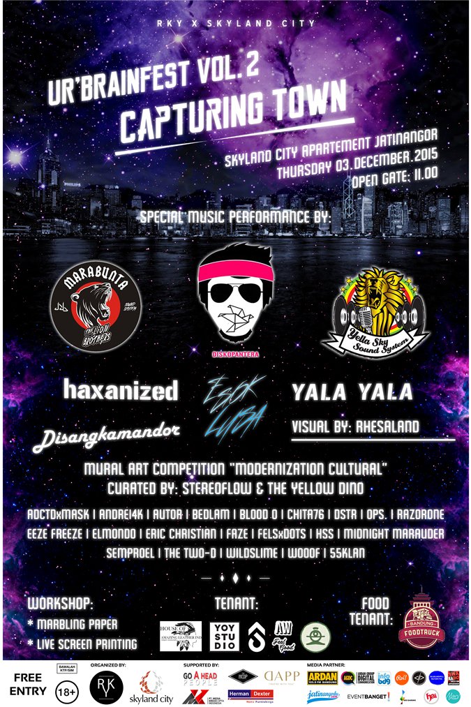 “From the street to the wall” Penasaran? 3/12 #UrbrainFestVol2 bkl hadir di skyland apt jatinangor <a href="/yomankreatif/">Rumah Kreatif Yoman</a>