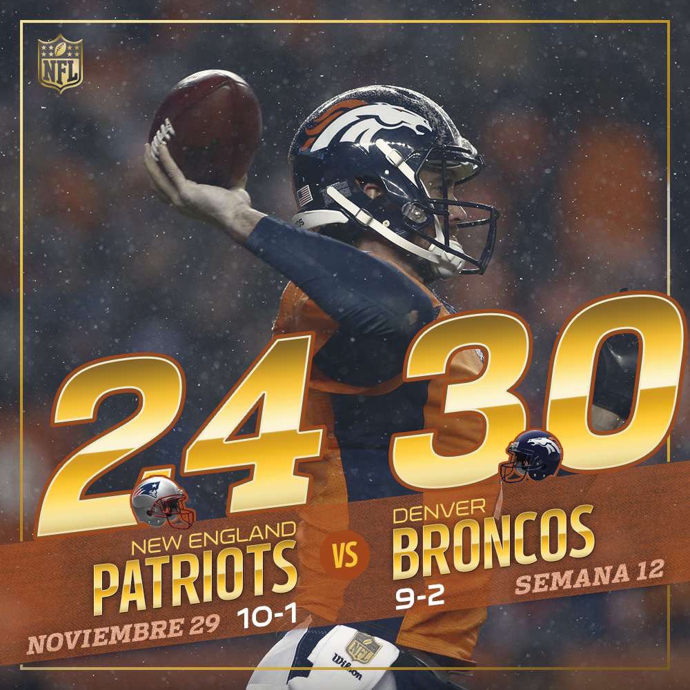 nflmx's tweet photo. FINAL #NEvsDEN
@Patriots 24-30 @Broncos
DEN propina la primer derrota de la temporada a NE en OT https://t.co/3kKFNLVPvn