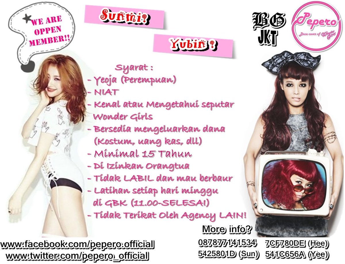 <a href="/HiminuteDC/">HIMINUTE</a> Hi, we are Pepero DC of WonderGirls! Mind to RT this? We're looking for Sunmi &amp; Yubin more:  Thx-Sun